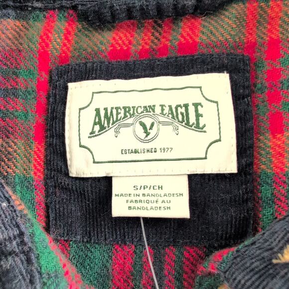 American Eagle NWT Holiday Flannel Plaid Button Down Long Sleeve Women's Small - Picture 3 of 9